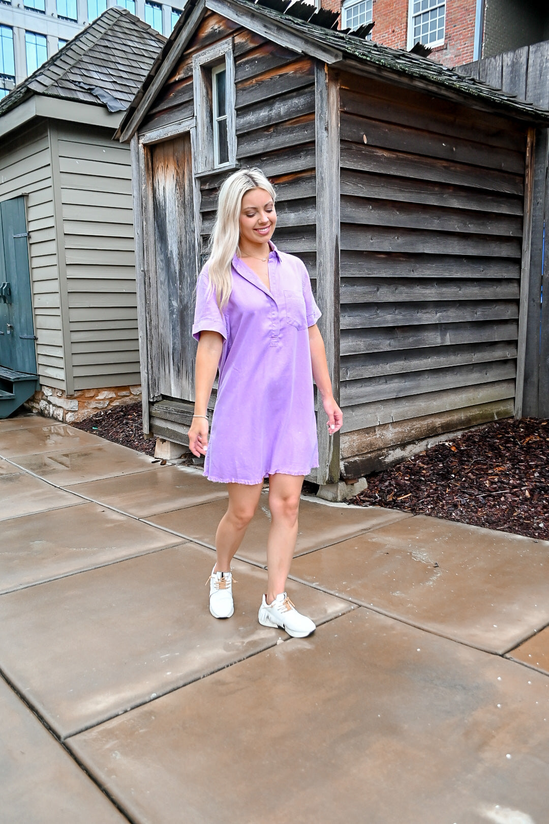 purple jean dress Cowgirl Up Denim Mini Dress